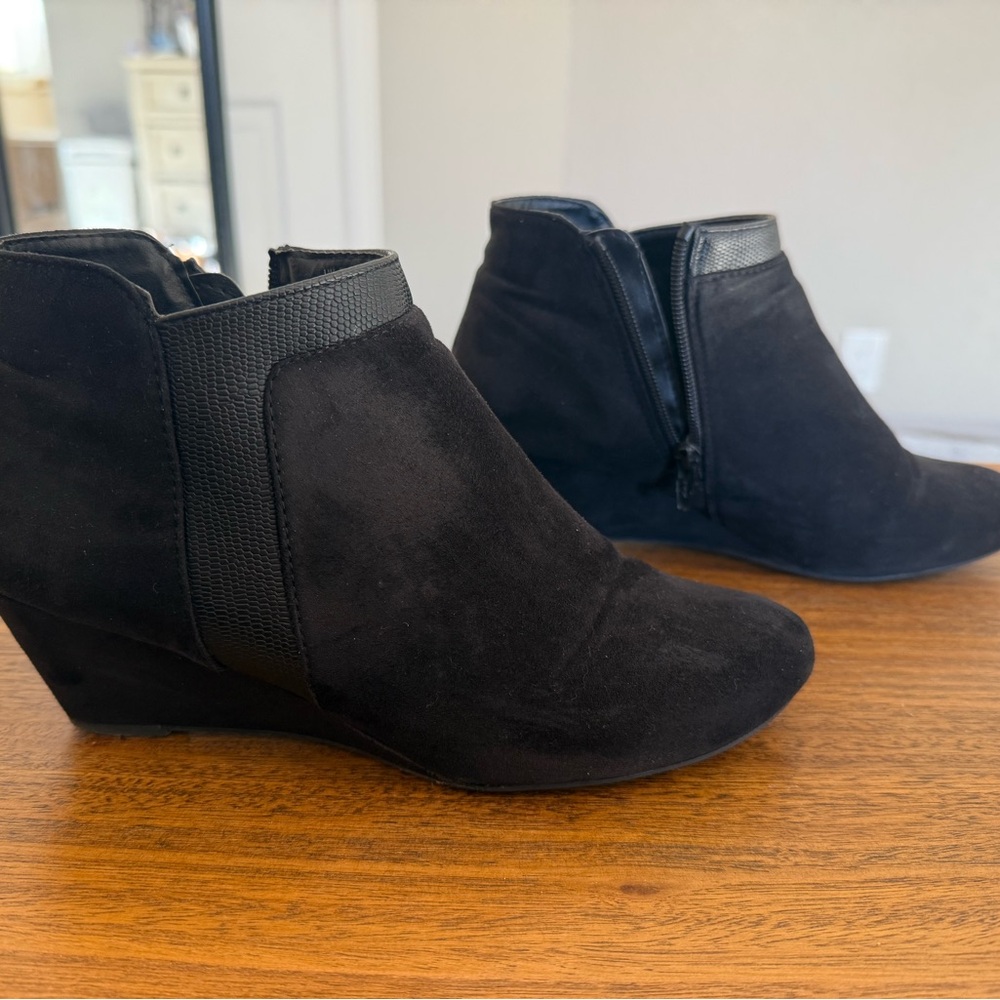 Women's Black Wedge Ankle Boots